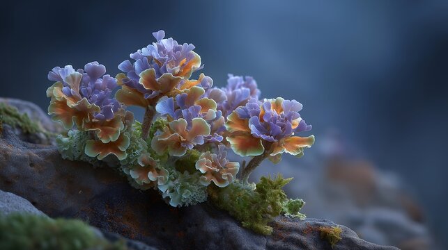 Microbial life forms inhabit extreme environments, such as hot springs or deep-sea vents, presented as a vibrant visualization of extremophiles and their evolutionary adaptations, sparking interest