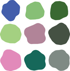 Modern organic color blobs vector elements with smooth rounded shapes, abstract flat design components for posters, web graphics and branding layouts