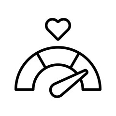 Valentine love meter indicator romantic line art icon
