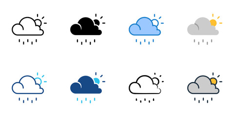 Obraz premium Drizzle icons set multiple style collection. Editable stroke 