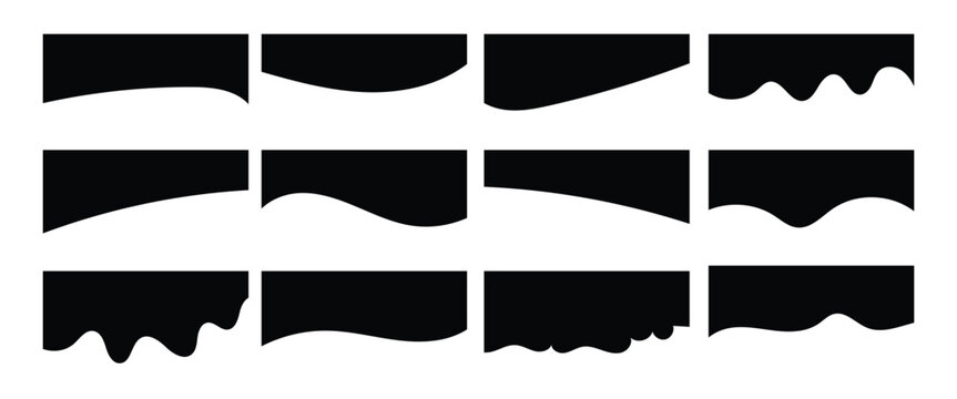 Modern separator header shape divider for website and app. Curve line abstract divider isolated on a white background.