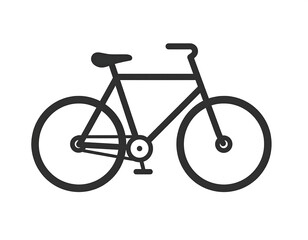 A minimalist line drawing of a bicycle with a plain background