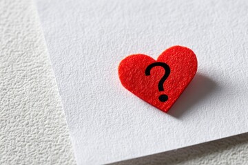 Heart with Question Mark Symbolizing Love Uncertainty