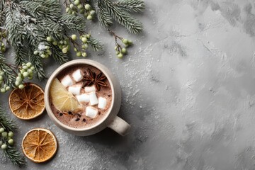 Winter Hot Chocolate with Festive Decor