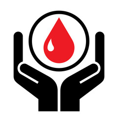 Blood donation icon. Blood donor volunteer sign. World blood donor day symbol.