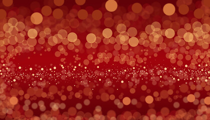 Red bokeh background with drifting gold glitter and sparkling lights, festive, luxurious holiday backdrop for party invites, banners, and elegant seasonal designs. © Ink2Link