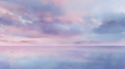 Obraz premium Tranquil dusk seascape watercolor illustration evokes peaceful coastal beauty perfect for commercial use
