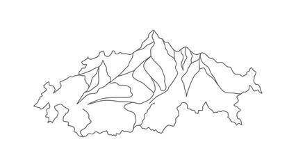 Simple line drawing of a mountain range