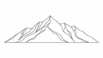 Simple line drawing of a mountain range