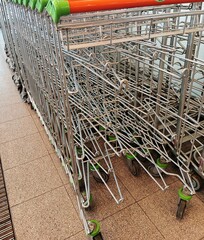 shopping carts in a supermarket