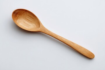 wooden spoon on white background