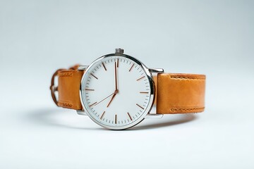single wristwatch with leather strip