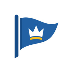 Flag with Crown and Pole