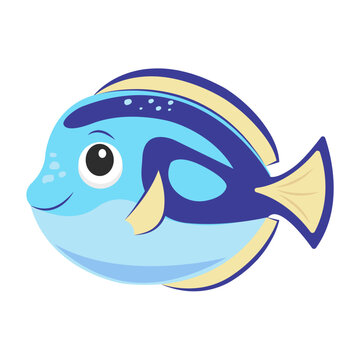 Vector graphic icon for Bluetang fish