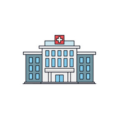 Fototapeta premium Hospital Building with Red Cross