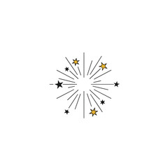 Firework Burst Emblem with Stars