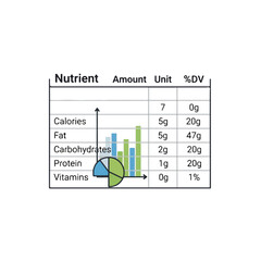 Nutrition Label with Graph and Pie Chart