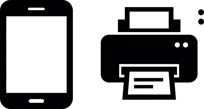 Mobile phone and printer icon