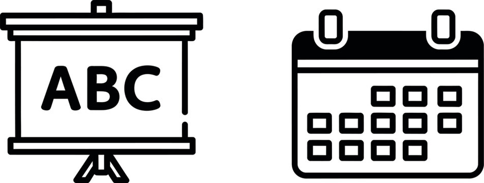 Presentation board and calendar icon