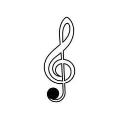 Musical Notation Treble Clef Icon Design.