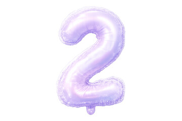 Fototapeta premium Iridescent number two balloon celebrating birthday anniversary
