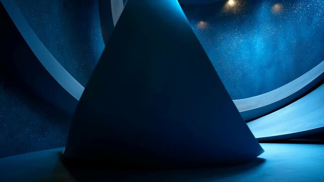 Large-scale display art installation featuring free-form curves and flowing slopes inside a spacious room. Contemporary art piece emphasizing abstract form, fluid geometry,