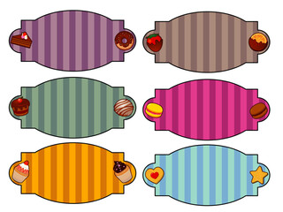 バレンタイン・ホワイトデーに使えるスイーツのラベル・バナー素材セット