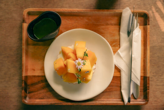 Thai dessert made by mango