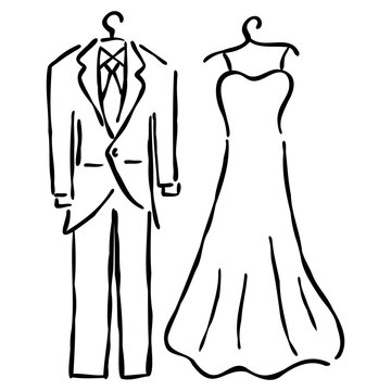 Wedding Dress Hand-Drawn Illustration