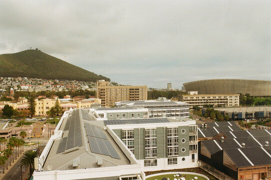 View from ferris wheel of Signal Mountain and stadium