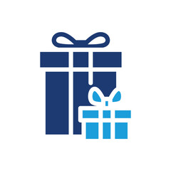 big and small gift boxes colored icon vector design good for web or mobile app