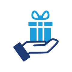 gift on hand colored icon vector design good for web or mobile app