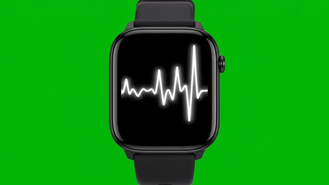 Heartbeat on Display: A sleek smartwatch showcases a real-time heartbeat, offering a glimpse into health and wellness, set against an adaptable background.