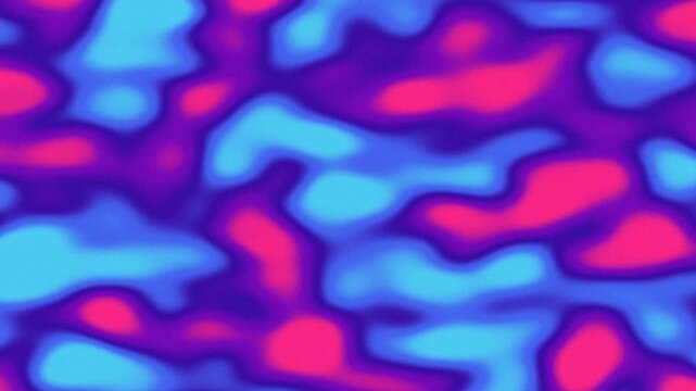 Abstract pattern of irregular blobs in blue, pink, and purple hues with smooth gradient. softly lit