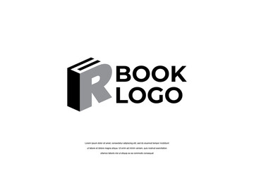 Abstract letter book logo vector