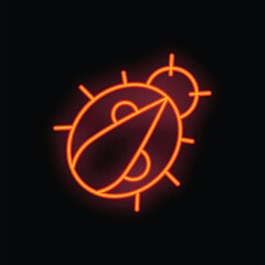 Fototapeta premium Bright orange neon pollen grain spreading in the air with sun shining on black background