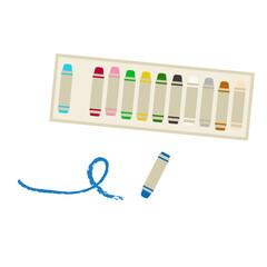 クレヨンでお絵かきするイメージイラスト｜子ども・教育・文具