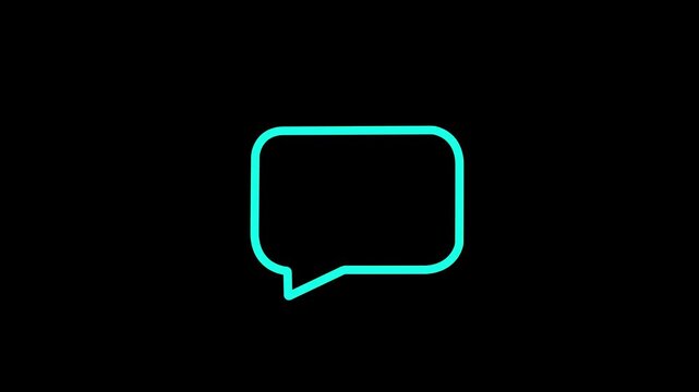 animated speech bubble chat icon illustrationflat message popup chat box 4k motion graphic