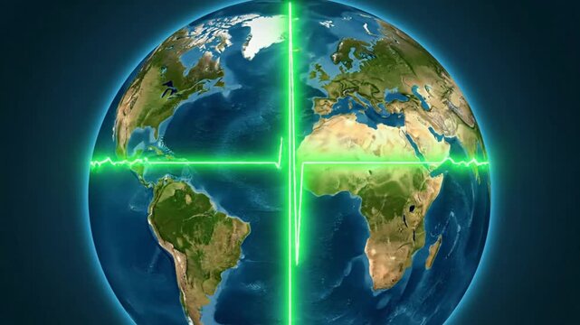 Globe with Green Crosshair Target.