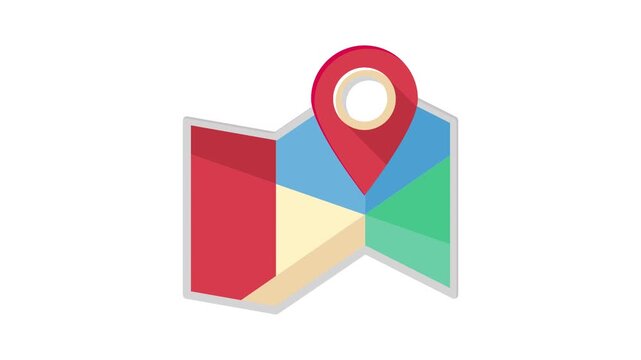 Icon representing Google Maps, showcasing a red location pin on a stylized map, indicating navigation features.