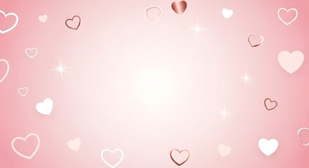 Floating hearts background romantic soft pink love celebration design element