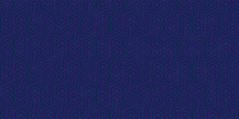 Seamless purple geometric pattern with interlocking angular lines forming a modern maze-like hexagonal design