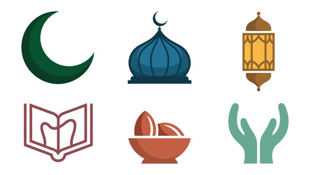 Icons of Islamic Symbols: A collection of meticulously crafted icons embodying the core tenets and aesthetics of Islamic culture.