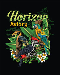 Obraz premium detailed illustration of a topis bird in hand-drawn style available for tshirt design