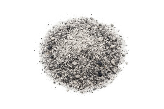 Top view of natural ashes with gray gradient background