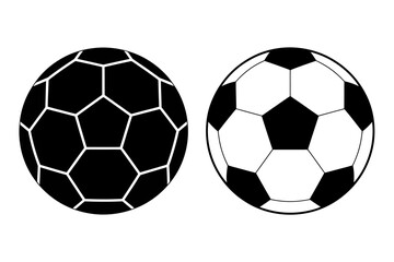 Fototapeta premium black and white soccer balls on white background