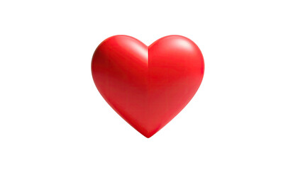 Three-dimensional, glossy, bright red heart shape isolated on a black background