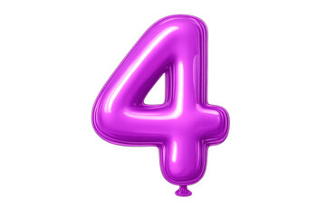 Purple number four balloon for celebration anniversary