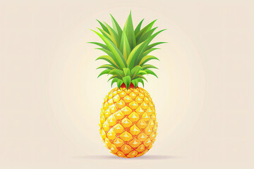 Vibrant cartoon pineapple illustration set against a clean white backdrop for fun designs