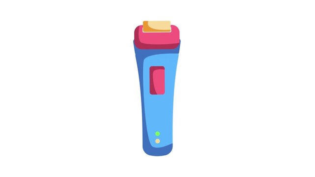 A blue and pink electric razor with a sleek design, showcasing its modern features and vibrant colors.